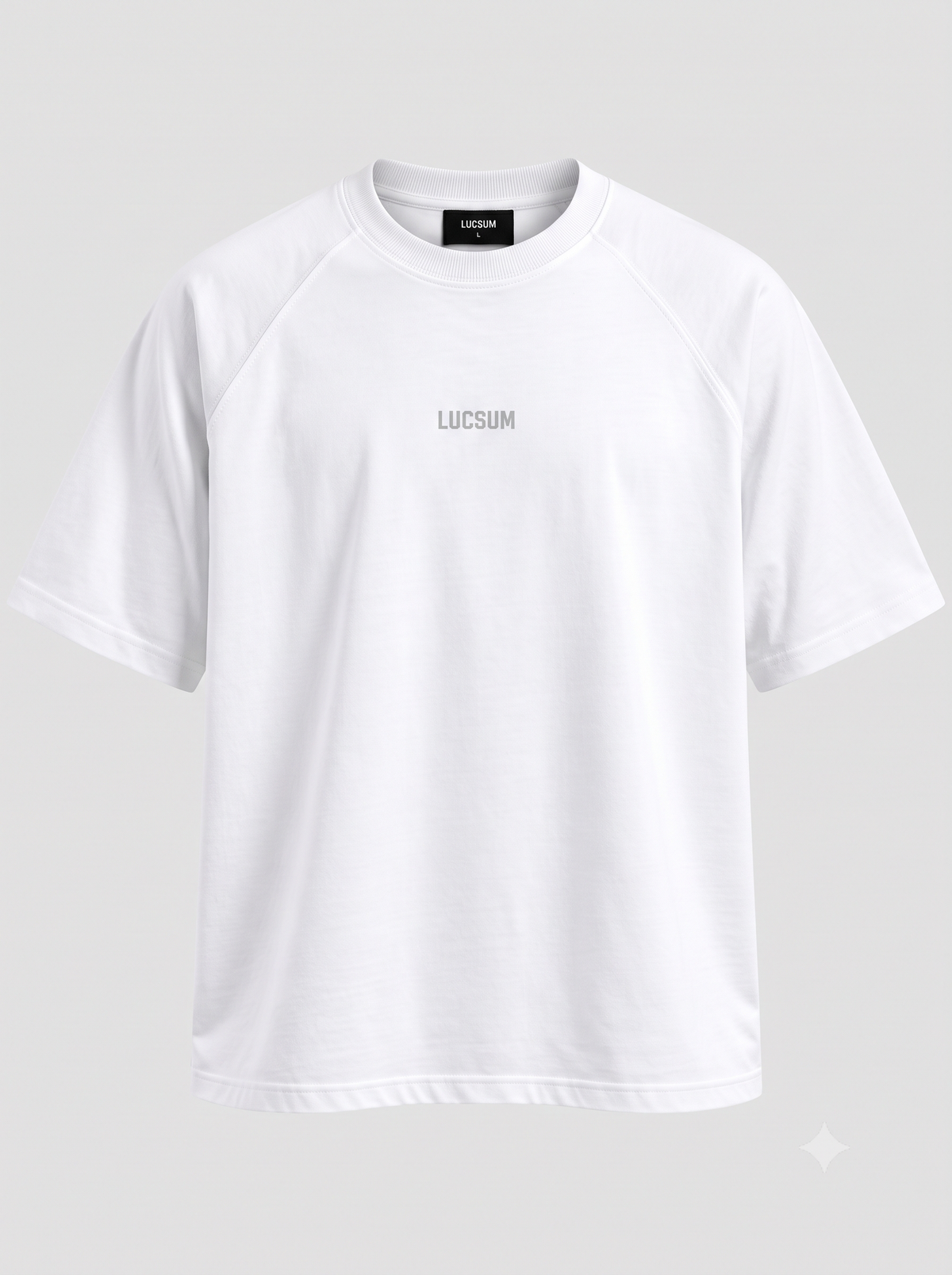 Lucsum Raglan Baseball White/White — Front view