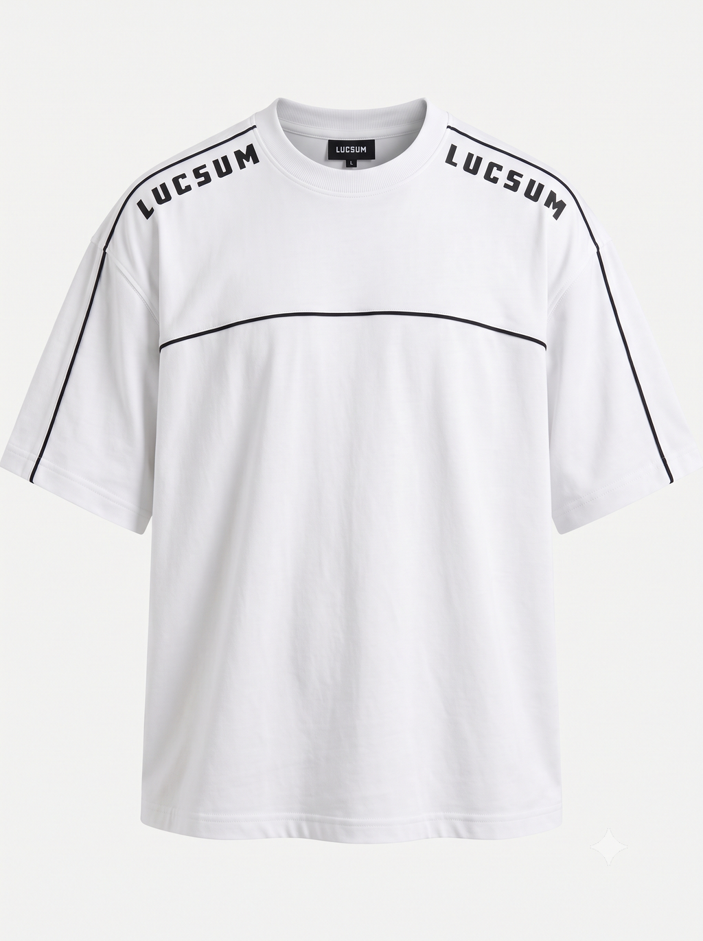 Lucsum Shoulder Logo White — Front view