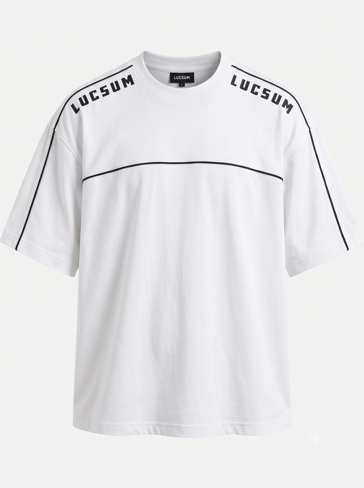 Lucsum Shoulder Logo White — Front view