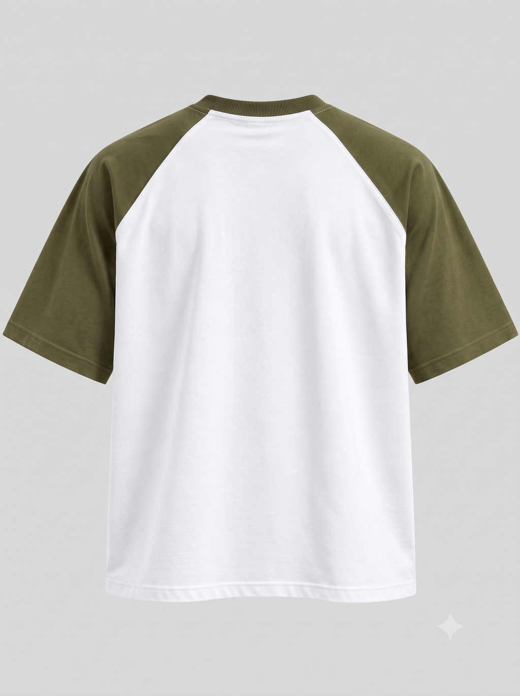 Lucsum Raglan Baseball Olive/White — Back view