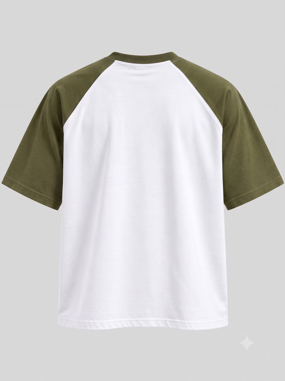Lucsum Raglan Baseball Olive/White — Back view