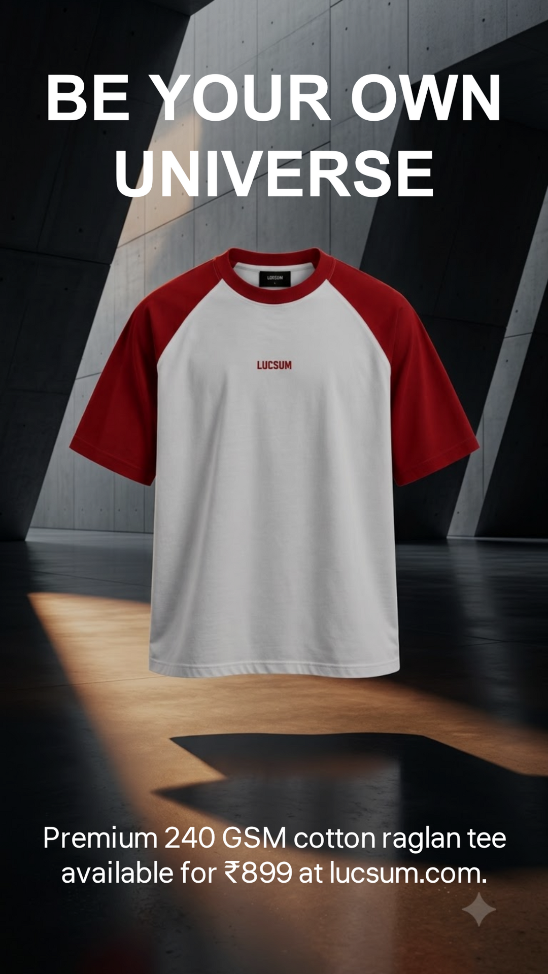 Lucsum Raglan Baseball Maroon/White — Be Your Own Universe
