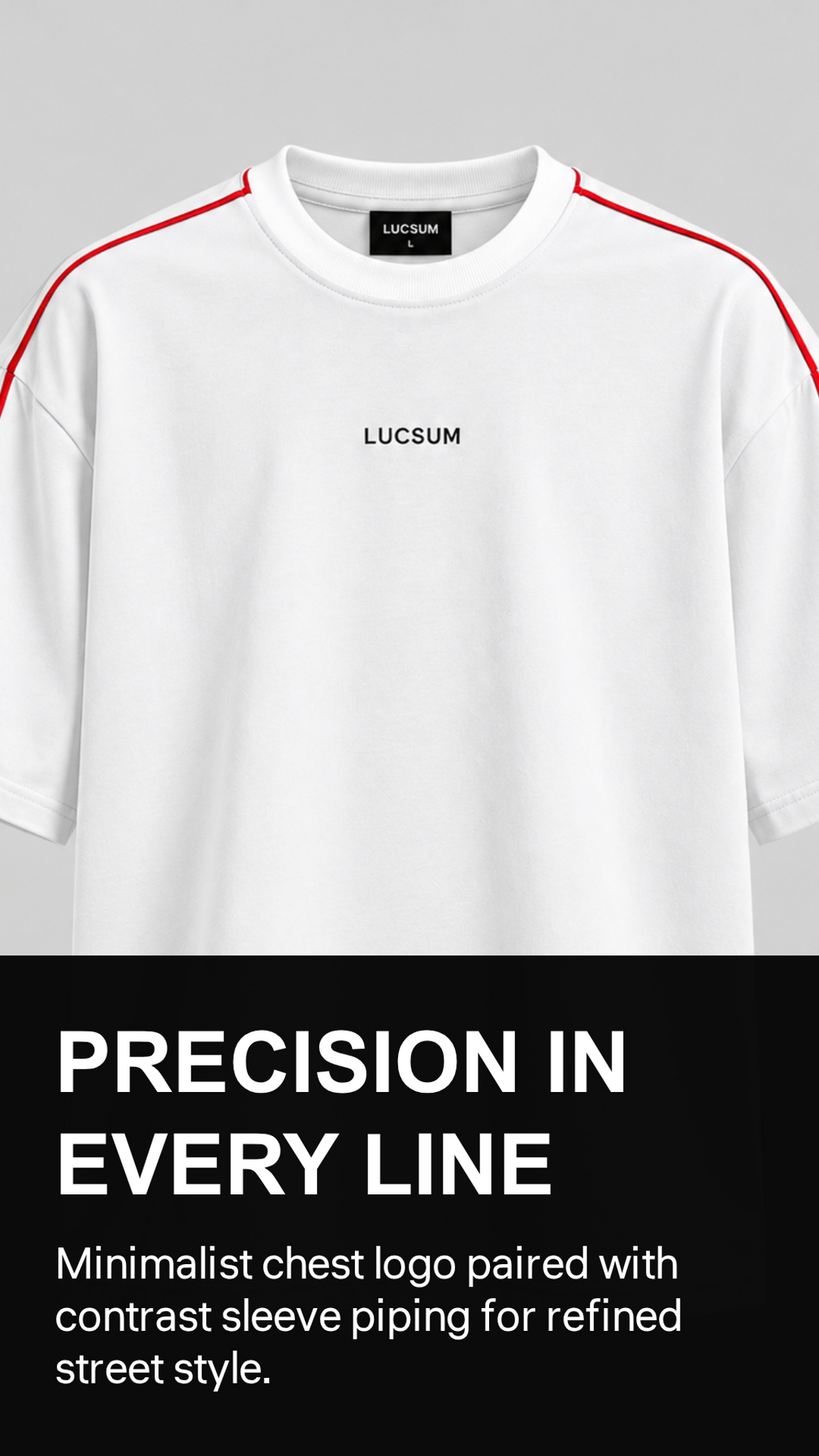Marketing creative — Lucsum Contrast Panel White — precision in every line
