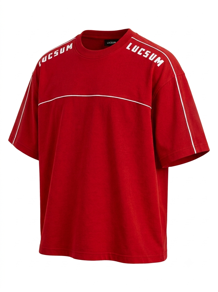 Lucsum Shoulder Logo Red — Three-quarter view