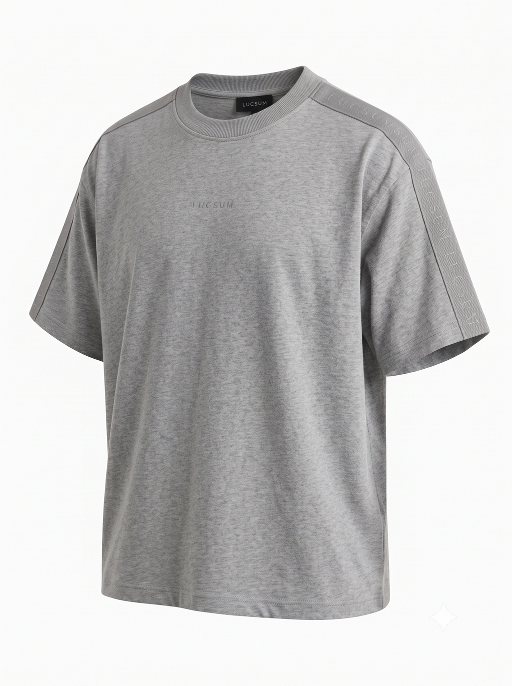 Lucsum Branded Tape Grey — Three-quarter view