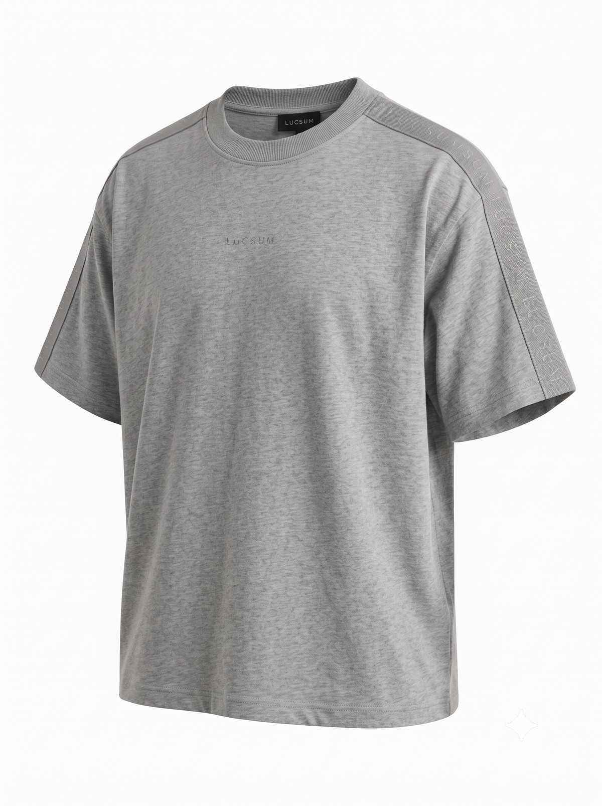 Lucsum Branded Tape Grey — Three-quarter view