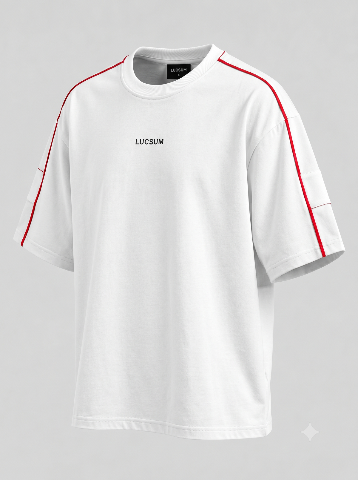 Lucsum Contrast Panel White — Three-quarter view