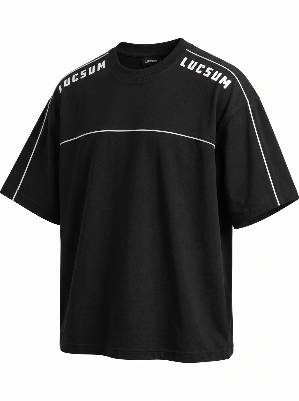 Lucsum Shoulder Logo Black — Three-quarter view