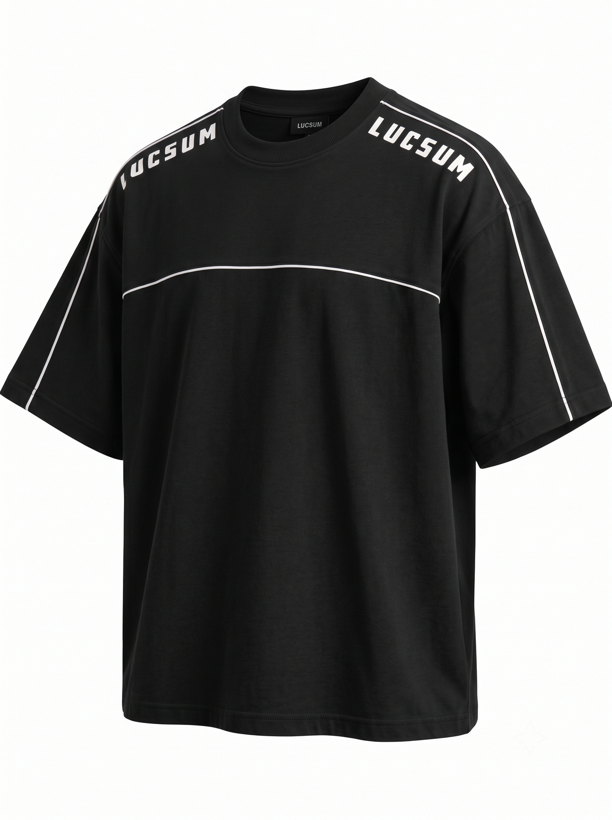 Lucsum Shoulder Logo Black — Three-quarter view