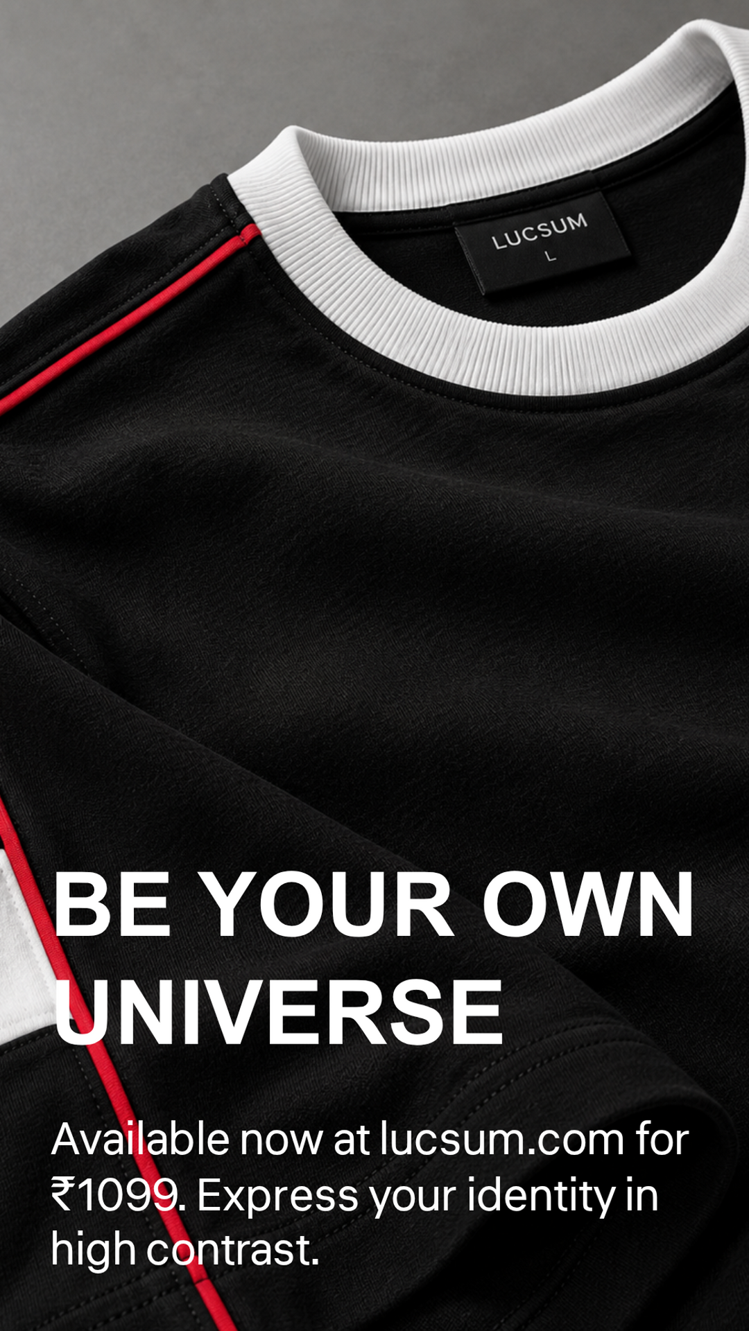 Marketing creative — Lucsum Contrast Panel Black — Be your own universe