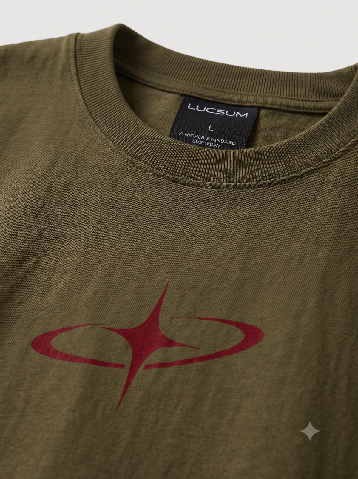 Lucsum Celestial Graphic Olive — Macro close-up