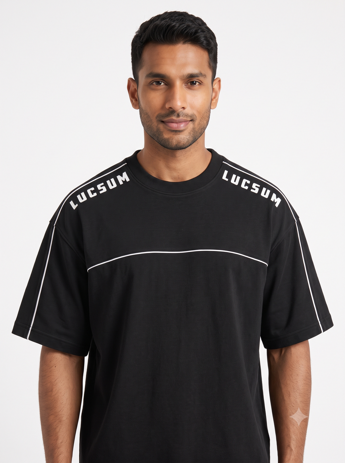 Lucsum Shoulder Logo Black — Lifestyle view