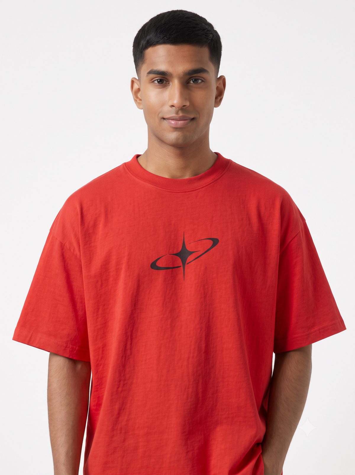 Lucsum Celestial Graphic Red — Lifestyle view