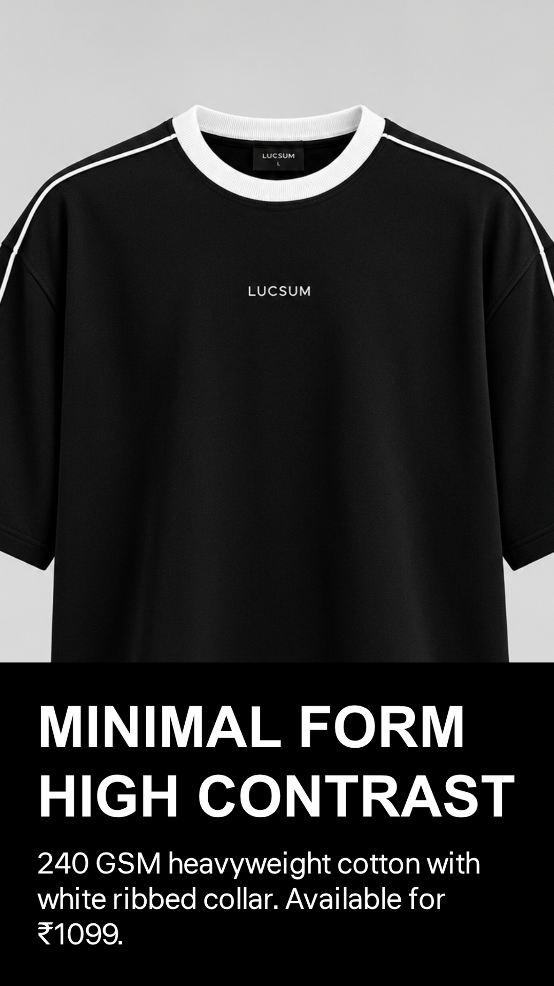 Marketing creative — Lucsum Contrast Panel Black — Minimal form high contrast
