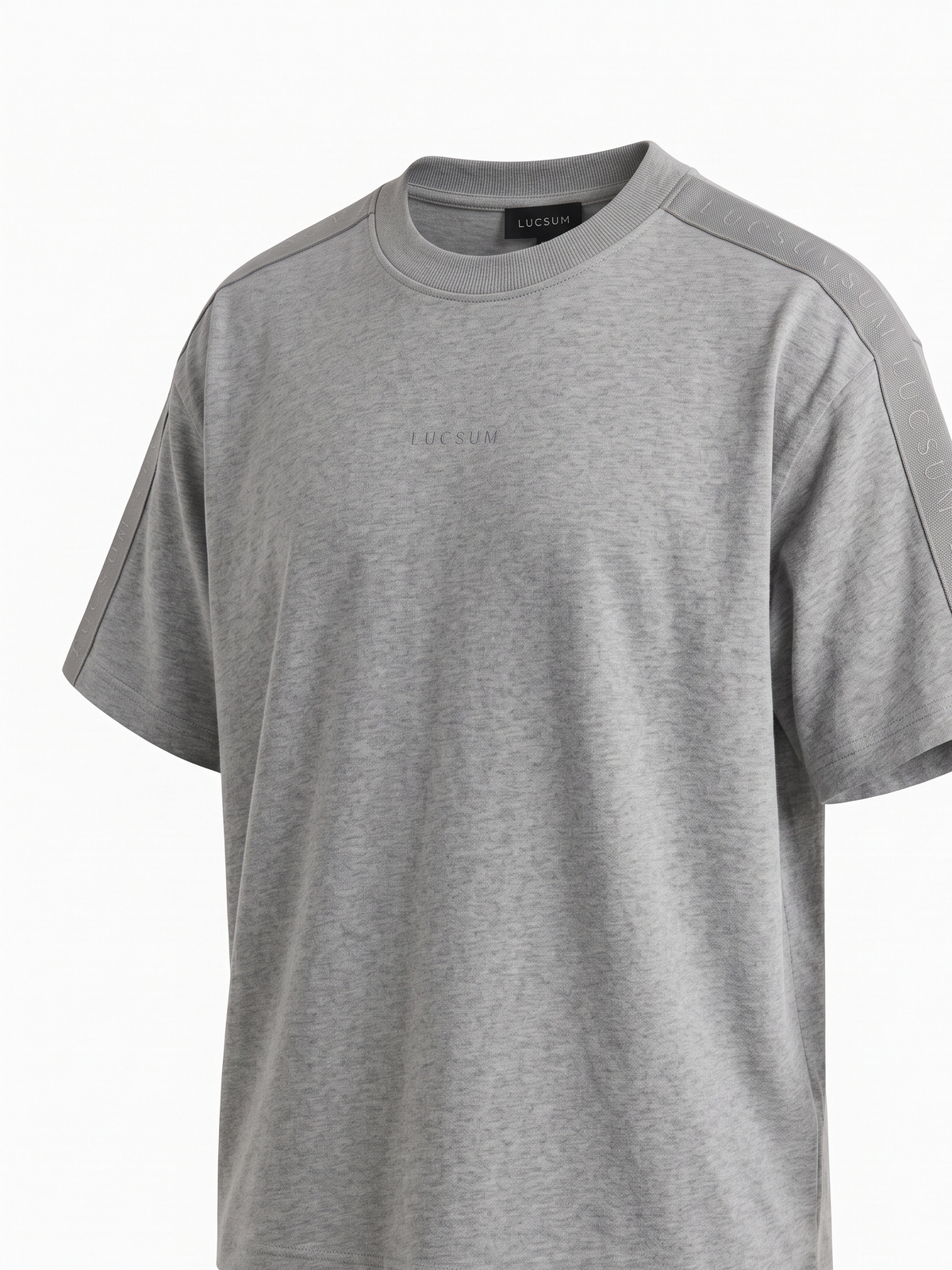 Lucsum Branded Tape Grey — Three-quarter view