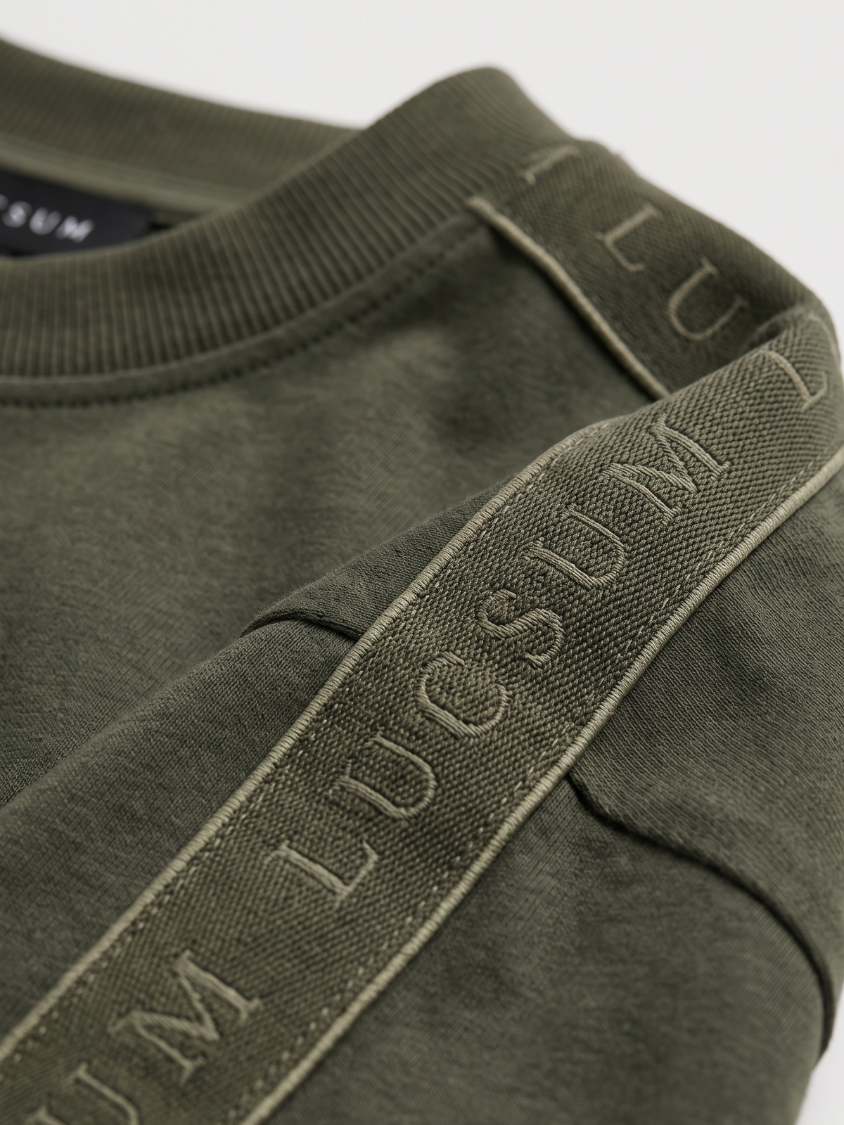 Lucsum Branded Tape Olive — Macro close-up