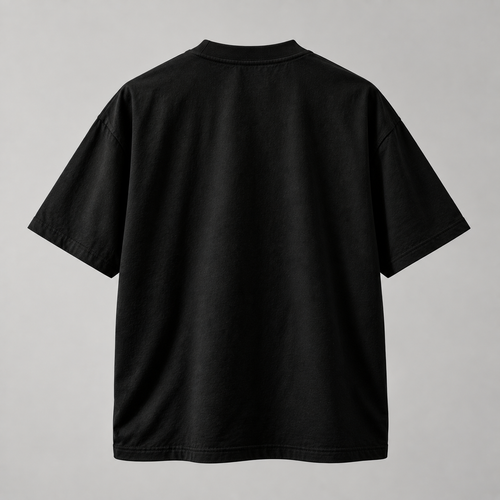 Lucsum Celestial Graphic Black oversized tee, back view