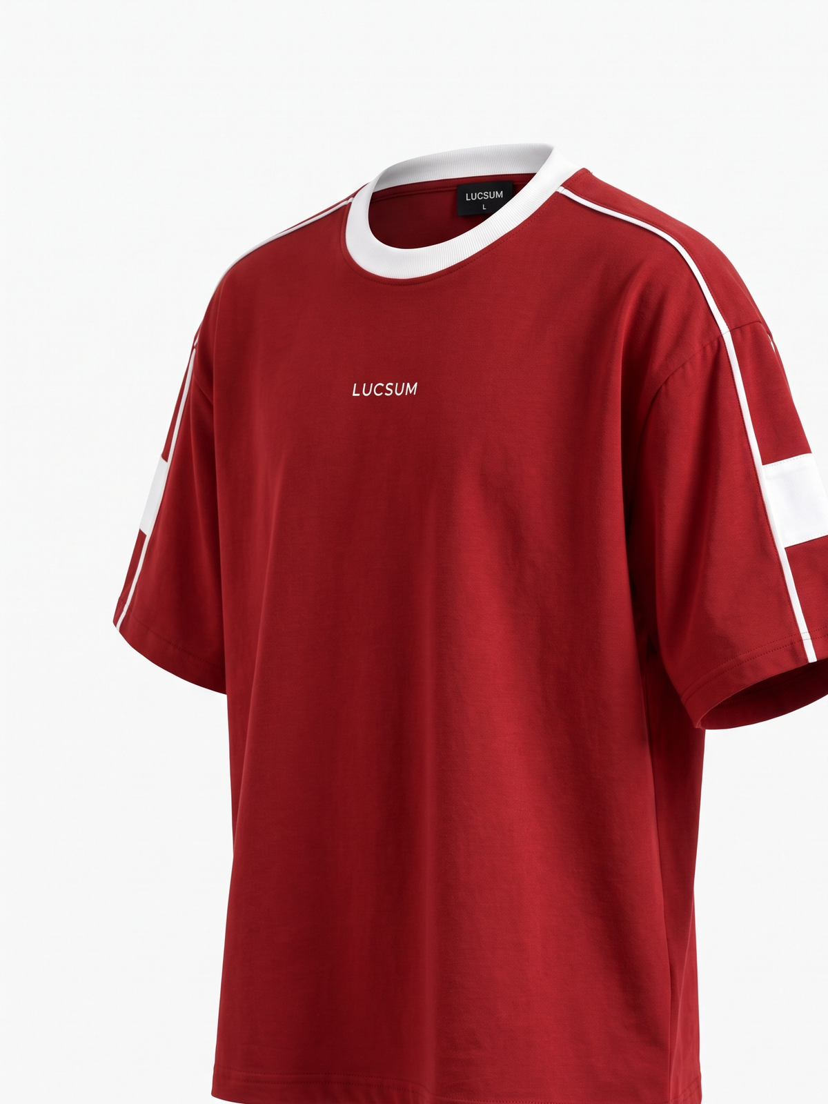 Lucsum Contrast Panel Red — Three-quarter view