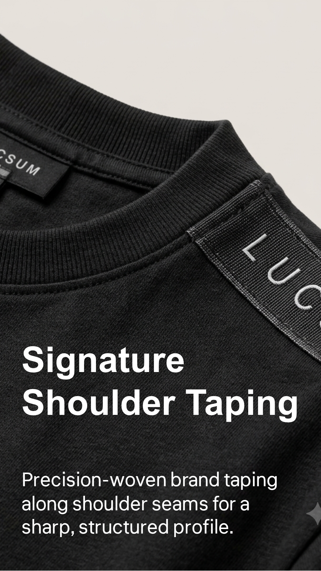 Marketing creative — Lucsum Branded Tape Black — Signature Shoulder Taping