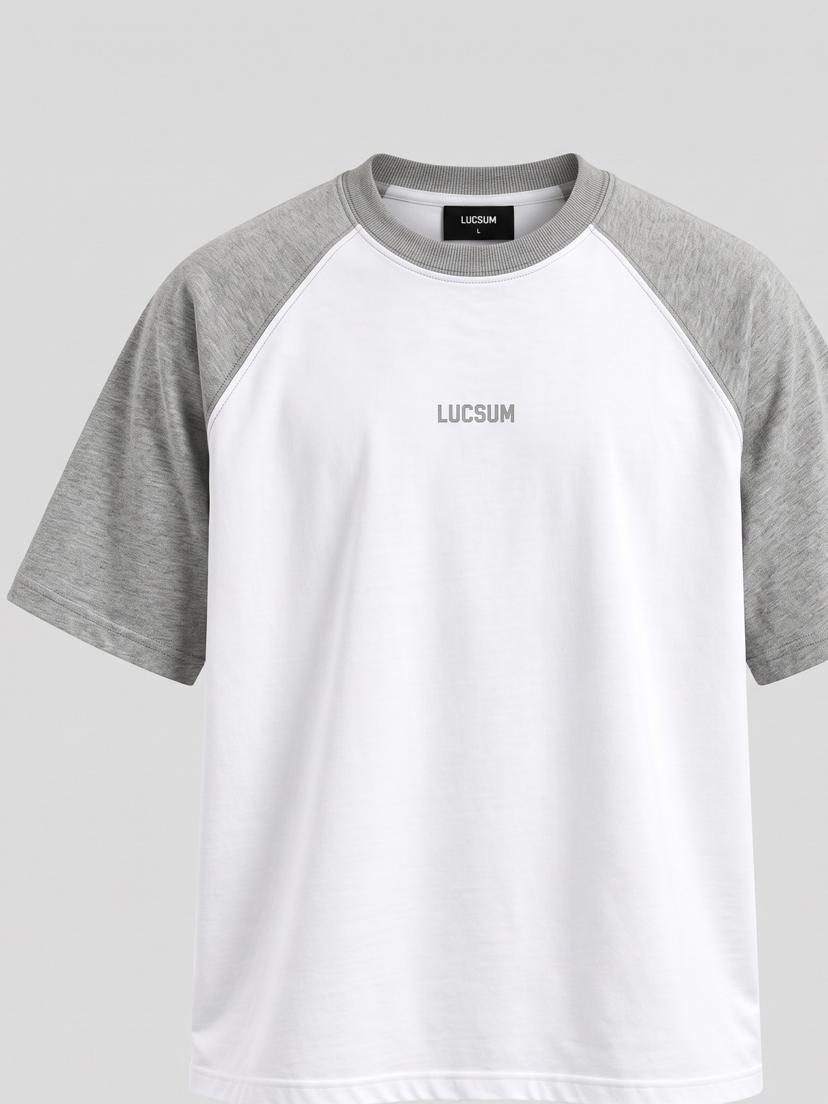 Lucsum Raglan Baseball Grey/White — Front view