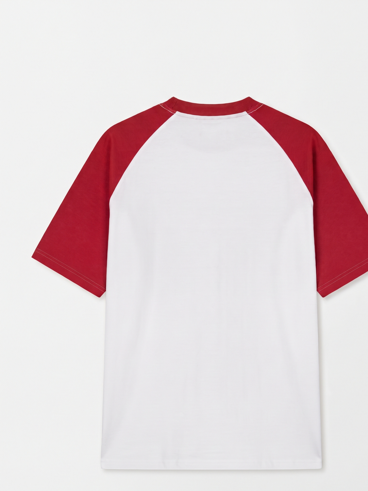 Lucsum Raglan Baseball Maroon/White oversized tee, back view