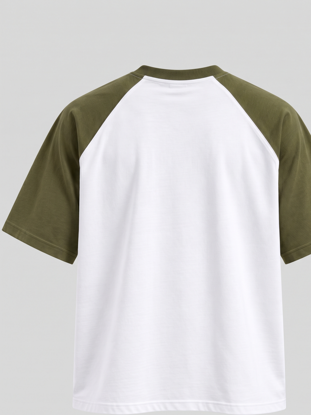 Lucsum Raglan Baseball Olive/White — Back view
