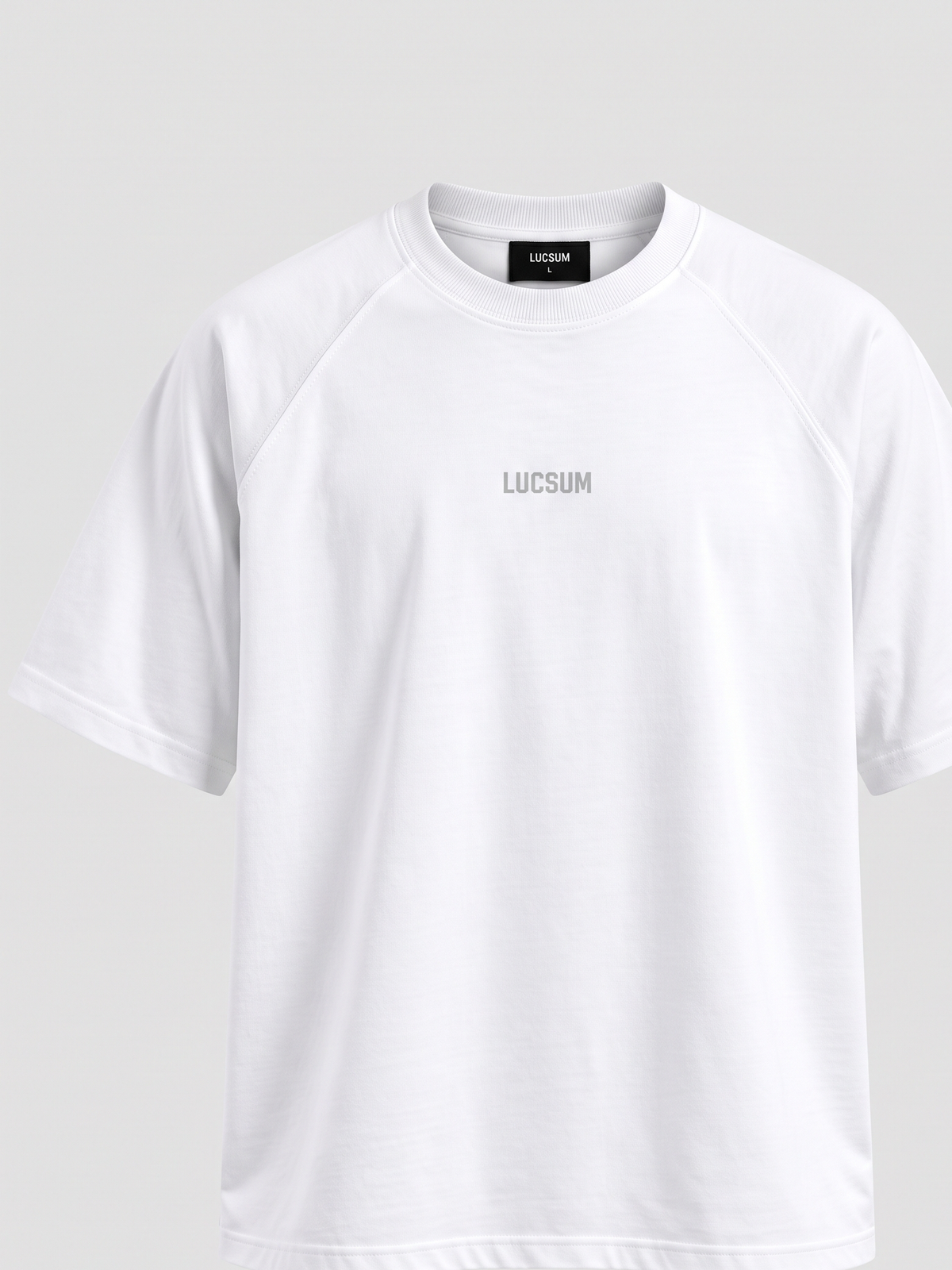 Lucsum Raglan Baseball White/White — Front view