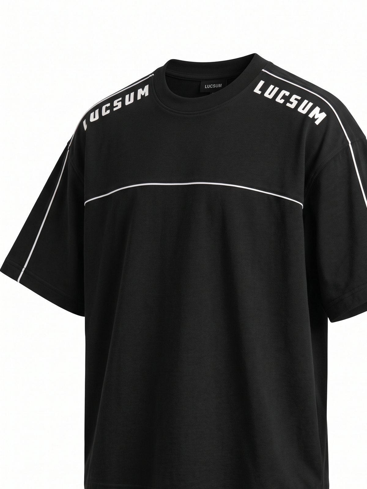 Lucsum Shoulder Logo Black — Three-quarter view