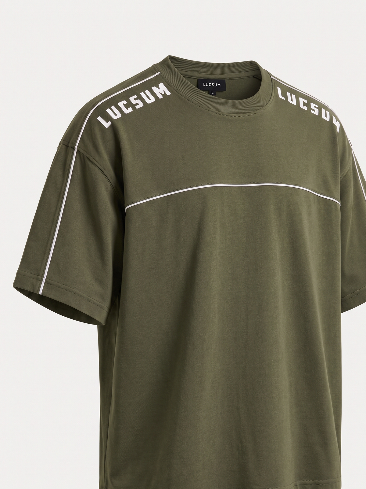 Lucsum Shoulder Logo Olive — Three-quarter view